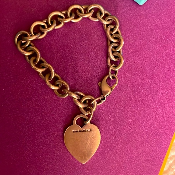 Tiffany & Co Classic Heart Charm Bracelet 7" 925 with box and pouch - Picture 4 of 4